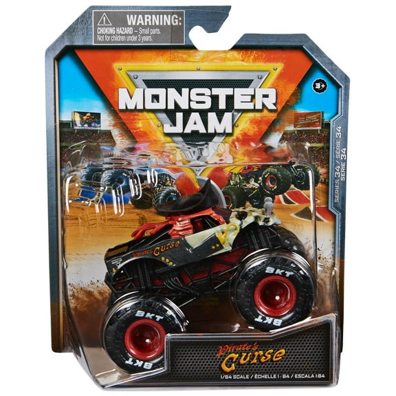 Monster Jam, Official Pirates Curse Monster Truck, Die-Cast Vehicle, 1:64 Scale, Kids Toys for Boys Ages 3 and up