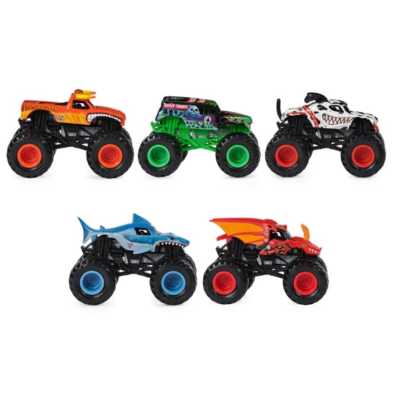 Monster Jam, Official Pit Party 5-Pack of 1:64 Scale Monster Trucks, Kids Toys for Boys and Girls Ages 3 and Up