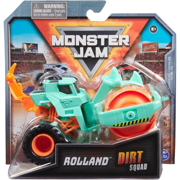 Monster Jam, Official Rolland Dirt Squad Dump Truck Monster Truck with Moving Parts, 1:64 Scale Die-Cast Vehicle Toys for Boys 3+