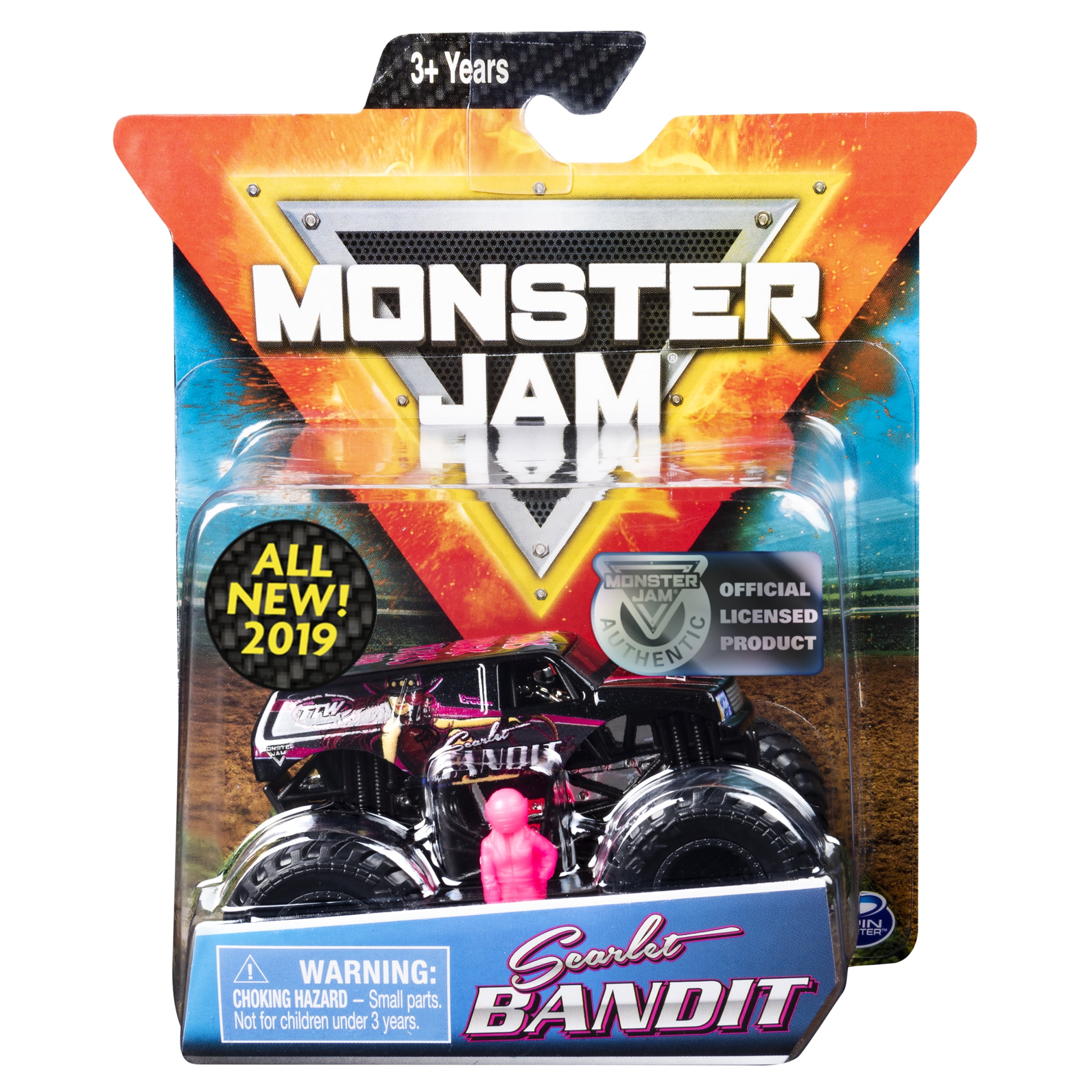 Monster Jam, Official Scarlet Bandit Monster Truck, Die-Cast Vehicle, Danger Divas Series, 1:64 Scale