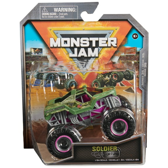 Monster Jam, Official Soldier Fortune Chase Monster Truck, Die-Cast Vehicle, 1:64 Scale, Kids Toys for Boys Ages 3 and up
