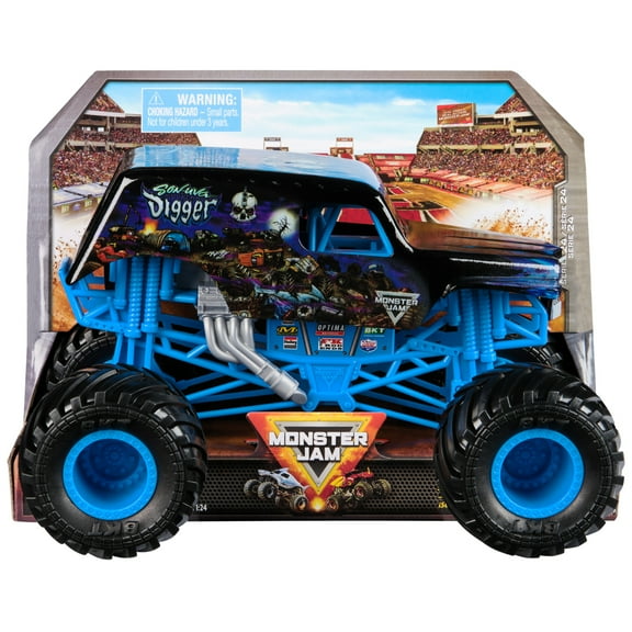 Monster Jam, Official Son-Uva Digger Monster Truck, Collector Die-Cast Vehicle, 1:24 Scale, Kids Toys for Boys and Girls Ages 3 and up