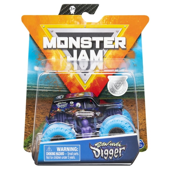Monster Jam, Official Son-uva Digger Monster Truck, Die-Cast Vehicle, Nitro Neon Series, 1:64 Scale