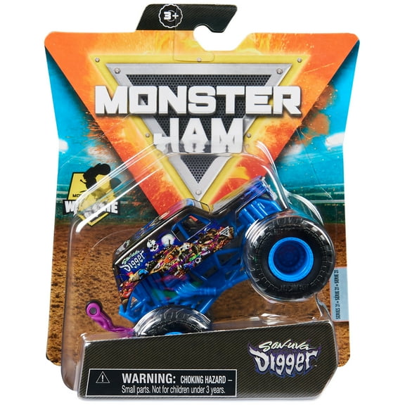 Monster Jam, Official Son-uva Digger Monster Truck, Die-Cast Vehicle, Shear Madness Series, 1:64 Scale