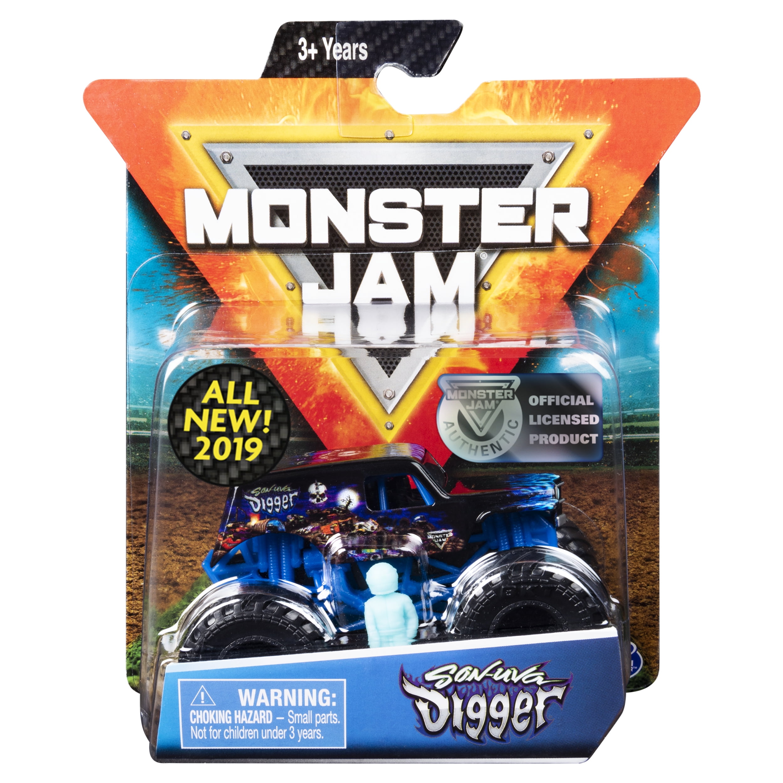 Monster Jam, Official Son-uva Digger Monter Truck, Die-Cast Vehicle, Legacy Trucks Series, 1:64 Scale