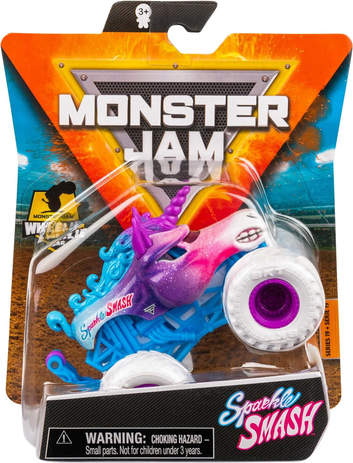 Monster Jam Official Sparkle Smash Toy Monster Truck with Monster Jam Official Sparkle Smash Toy Monster Truck with