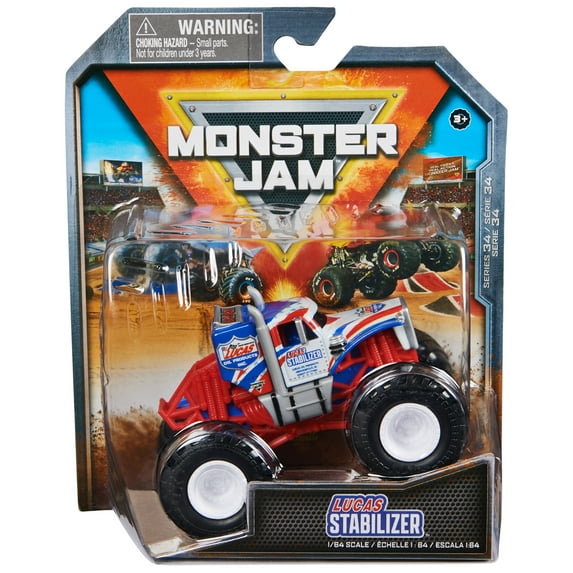 Monster Jam, Official Stabilizer Monster Truck, Die-Cast Vehicle, 1:64 Scale, Kids Toys for Boys Ages 3 and up