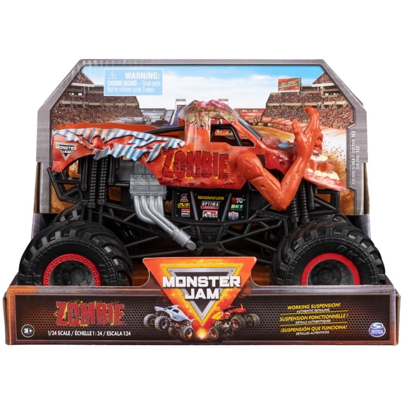 Monster Jam, Official Zombie Monster Truck, Collector Die-Cast Vehicle, 1:24 Scale, Kids Toys for Boys and Girls Ages 3 and up