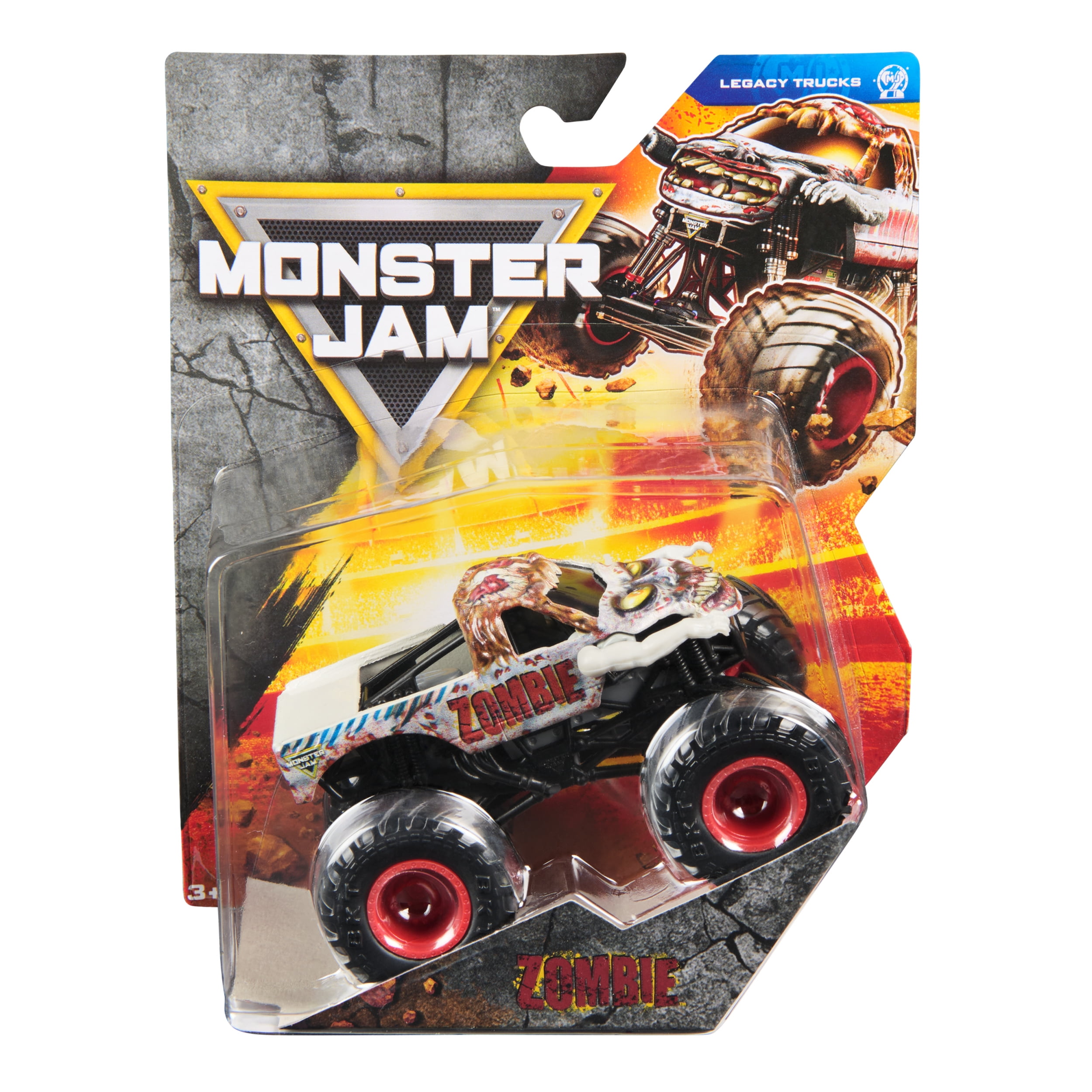 WHITE JAM タイムマシン BOX 限定品 Monster Jam, Official Zombie Monster Truck, Die-Cast Vehicle, 1:64
