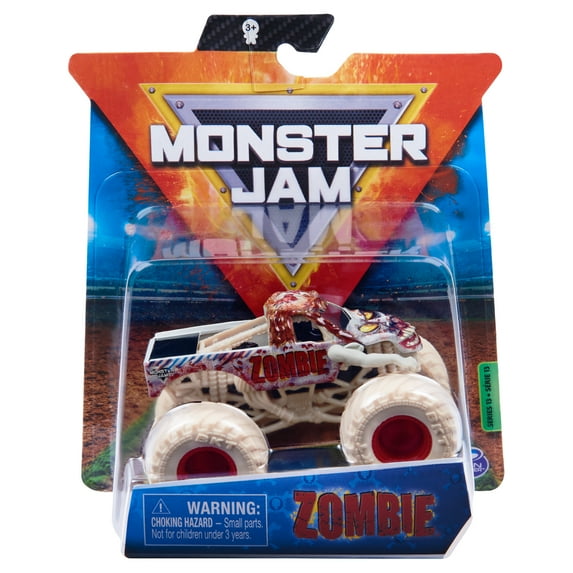 Monster Jam, Official Zombie Monster Truck, Die-Cast Vehicle, Bone Yard Trucks Series, 1:64 Scale