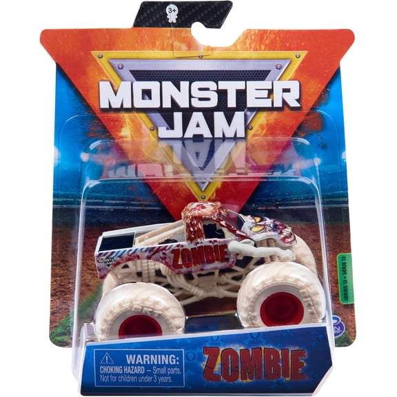 Monster Jam, Official Zombie Monster Truck, Die-Cast Vehicle, Bone Yard Trucks Series, 1:64 Scale