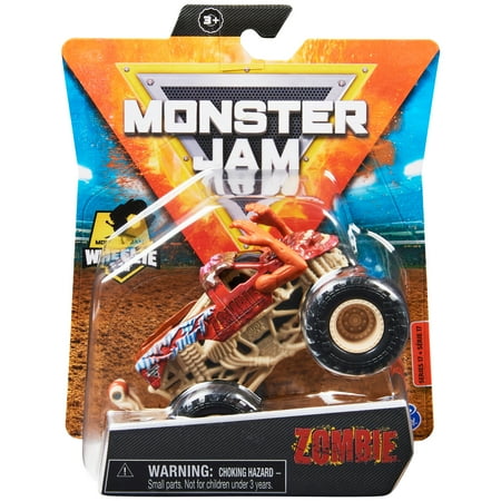Monster Jam, Official Zombie Monster Truck, Die-Cast Vehicle, Bone Yard Trucks Series, 1:64 Scale