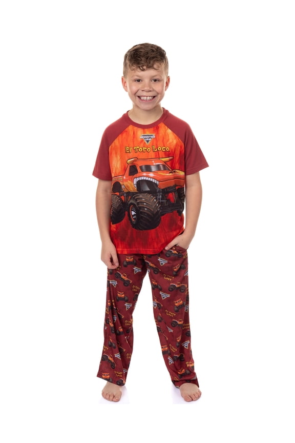 Monster Jam Pajamas Boys' El Toro Loco Short Sleeve and Pants Sleep Set