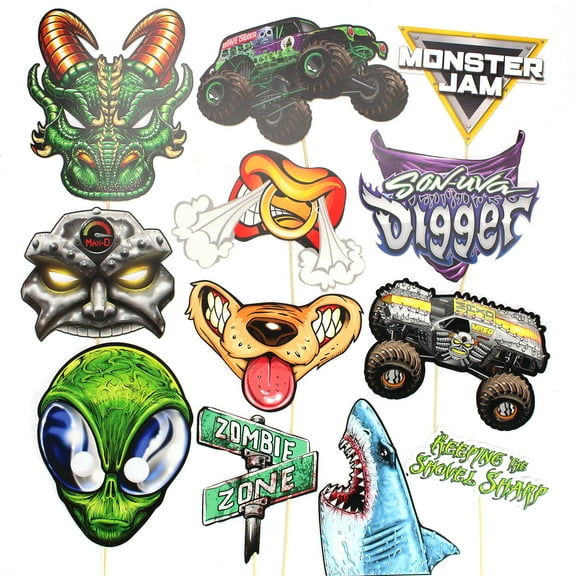 Prime Party Photo Props, Monster Jam Theme, Party Decoration & Supplies, Adult Celebration