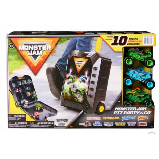 ミニカー Monster Jam Pit Party & Go 10 TRUCKS set Monster Jam Play Vehicles for Daycare Hands-On Activities