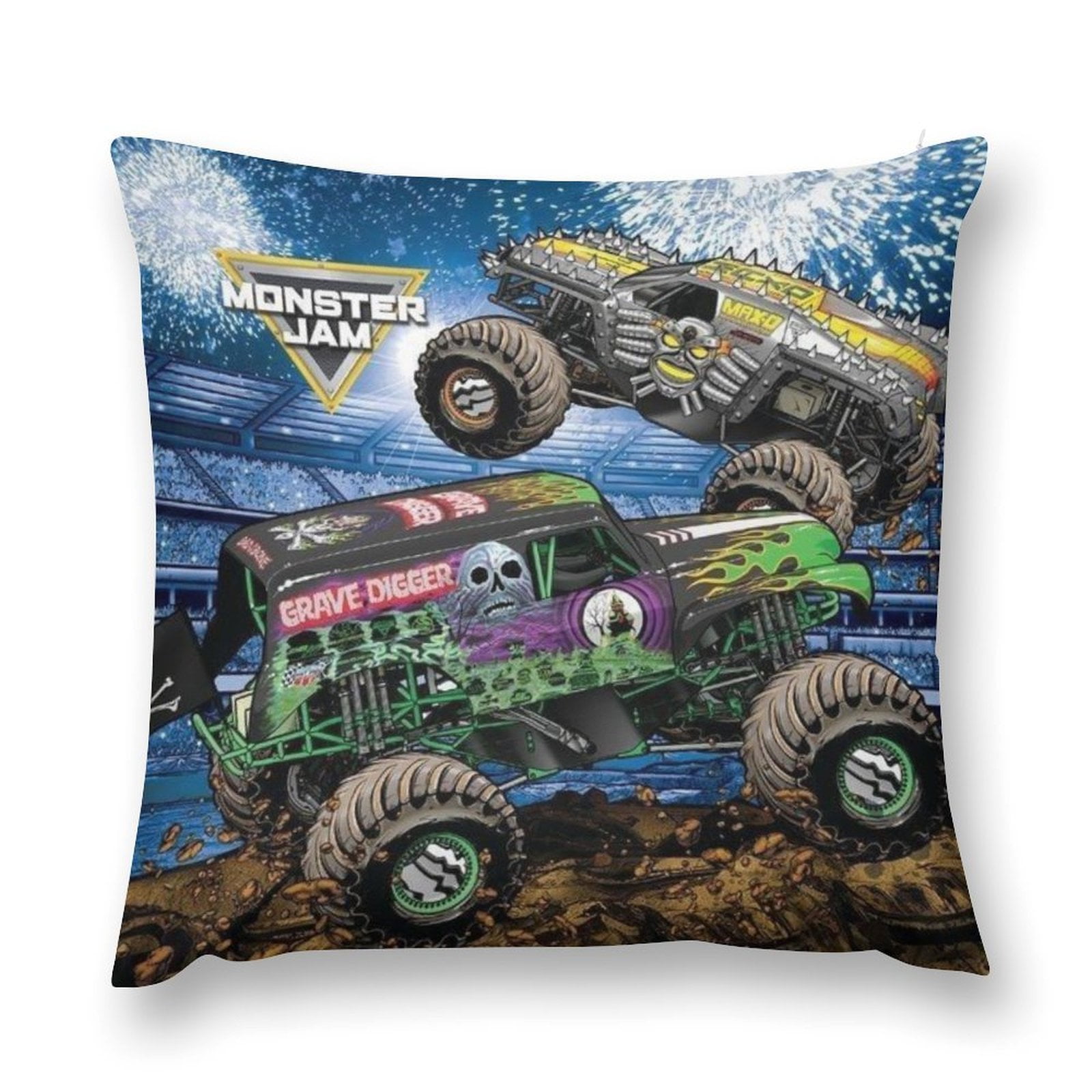 Monster Jam Plush Pillow Case Throw Multisize