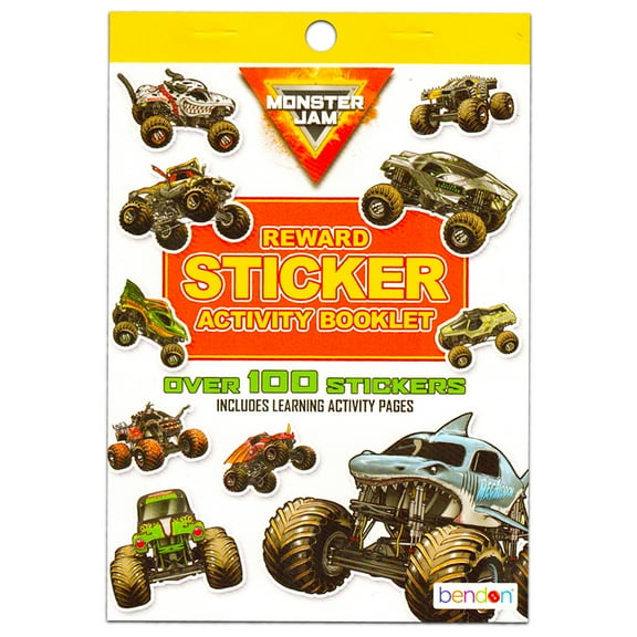 Monster Jam Reward Sticker Pad | Monster Jam Activity Sticker Book | Learning & Craft Stickers Activity Book | Monster Jam Reward Certificate Stickers | Over 100 Stickers