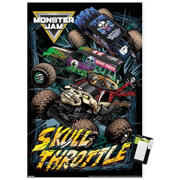 Monster Jam - Skull Throttle Wall Poster, 22.375" x 34"