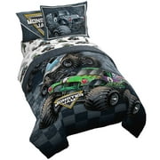 Monster Jam Slash Kids Full 5 Piece Bedding Set w/ Sham, 100% Microfiber
