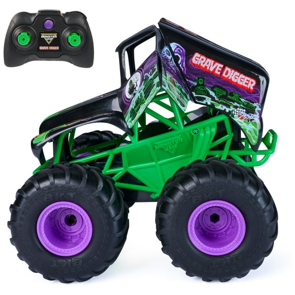 Monster Jam Smash & Bash Grave Digger Remote Control Vehicle, 1:15 Scale