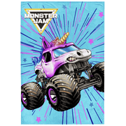 Monster Jam Sparkle Smash 62" x 90" Silk Touch Blanket, Polyester, Pink & Blue, Feld Entertainment