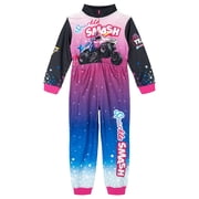 Monster Jam Little Girls' Zip-Up Coverall Pink and Purple