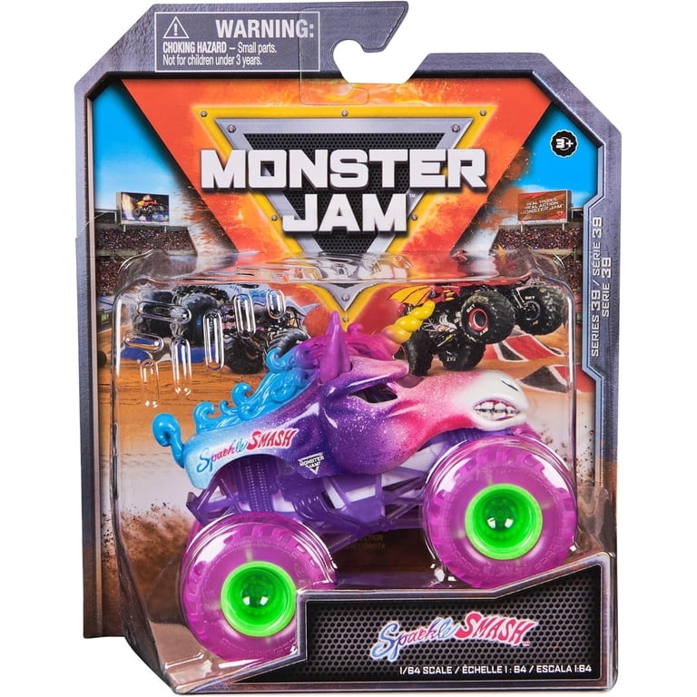 Monster Jam, Sparkle Smash Monster Truck, 1:64 Scale, Die-Cast