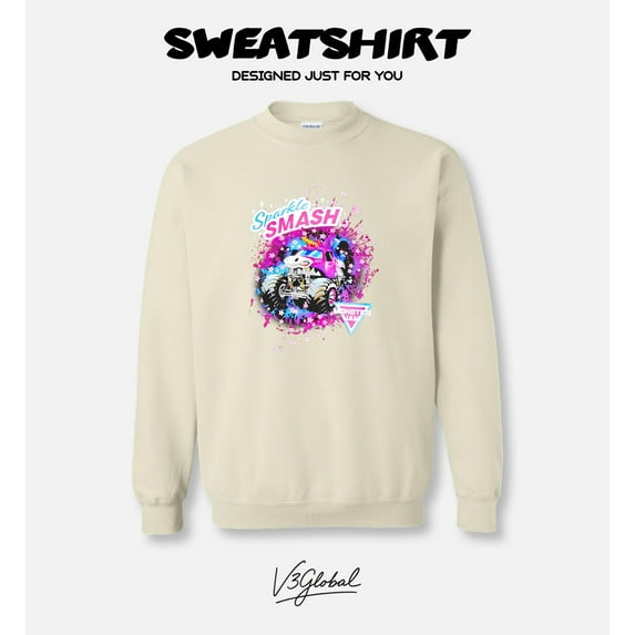 Monster Jam Sparkle Smash Truck Bold Fun Star Grave Digger El Toro Loco Arena Sweatshirt, for men & women, up to size 5XL