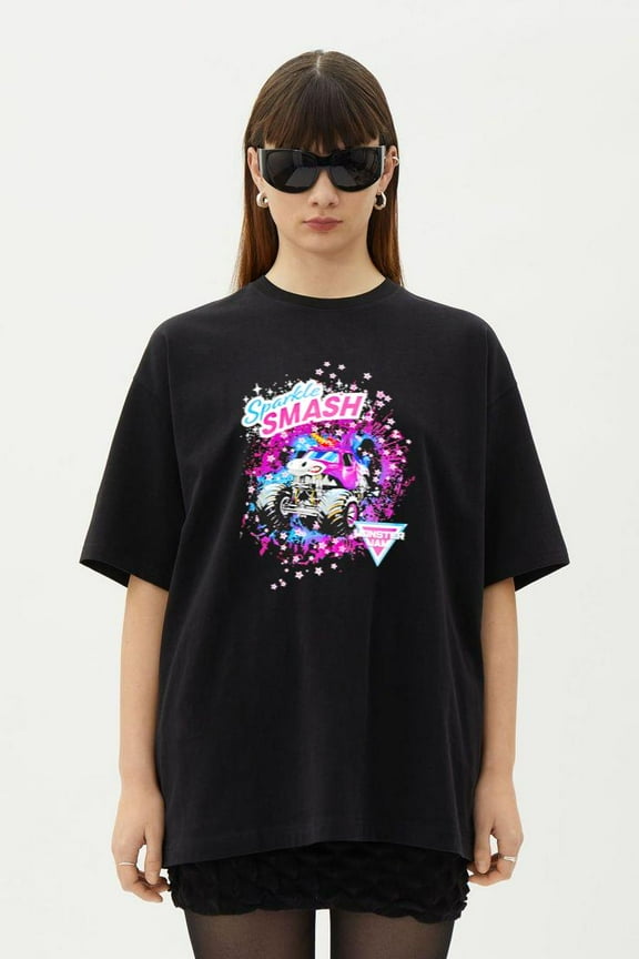 Monster Jam Sparkle Smash Truck Bold Fun Stars Rally T-Shirt, for men & women, up to size 5XL