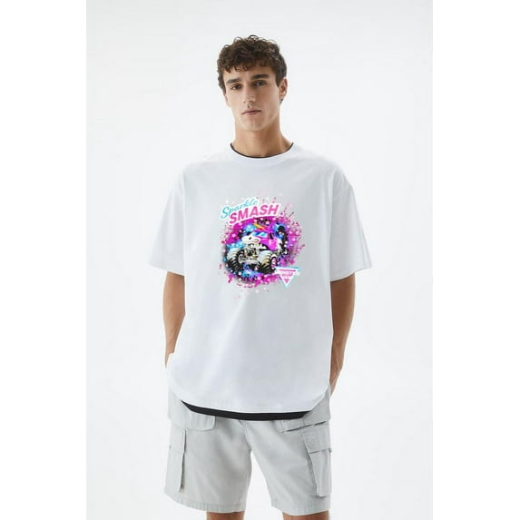 Monster Jam Sparkle Smash Truck Bold Fun Stars Rally T-Shirt, for men & women, up to size 5XL