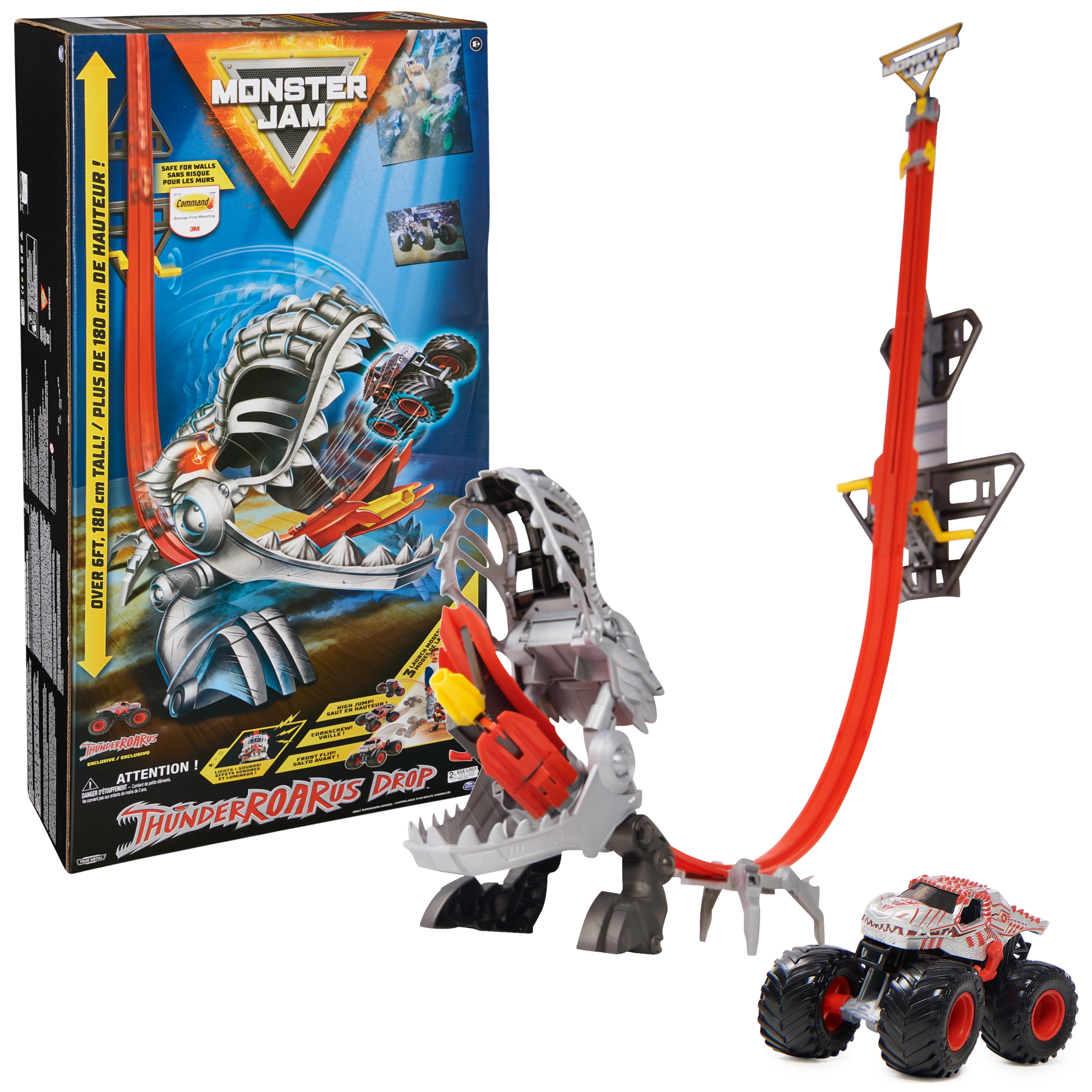 Hot Wheels Monster Trucks Arena Smashers Mega-Wrex vs. Crushzilla Takedown  with 1:64 Scale Mega-Wrex Toy Truck and 6 Crushable Cars