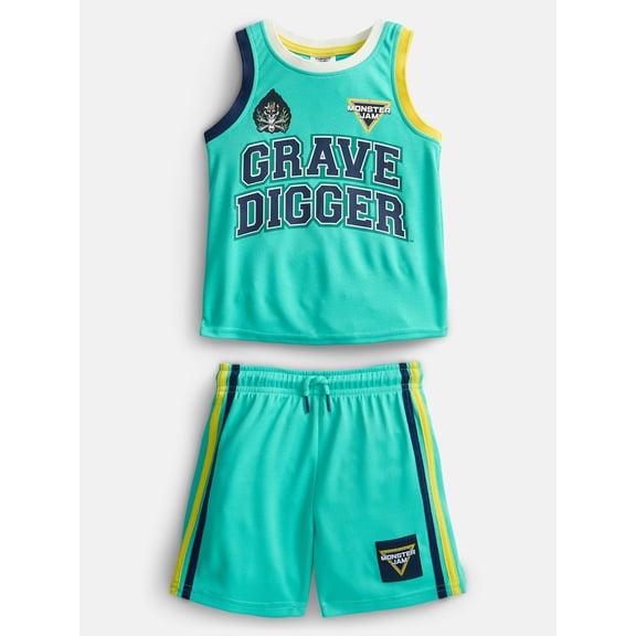 Monster Jam Toddler Boys Athletic Graphic Tank Top and Matching Shorts Set, 2-Piece, Sizes 12M-5T