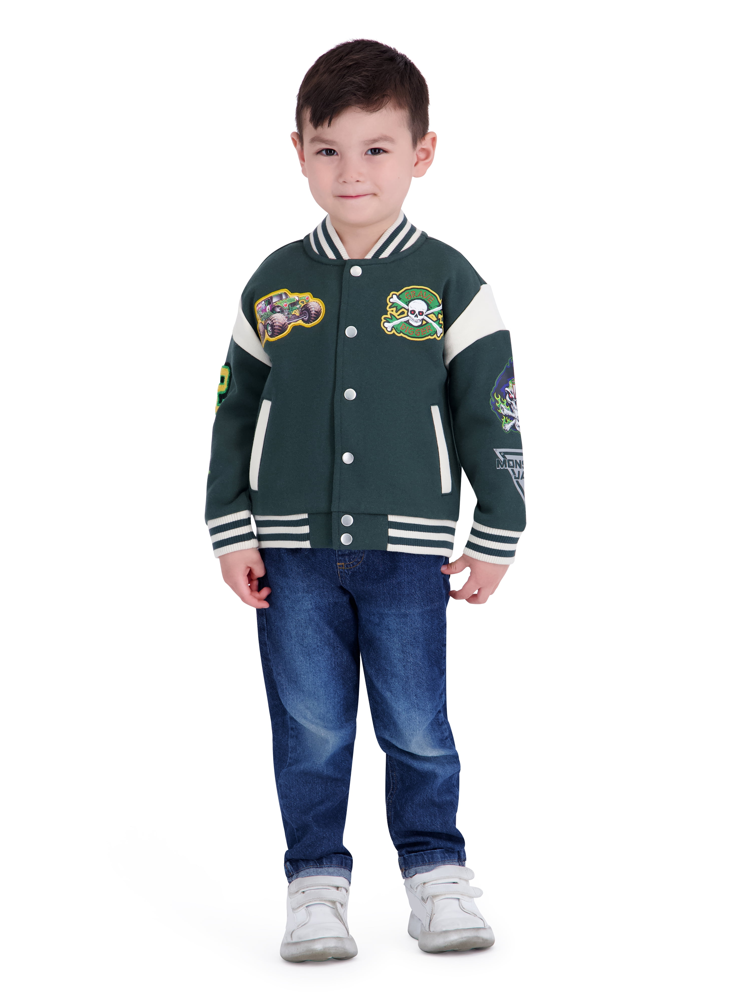 Monster Jam Toddler Boy Bomber Jacket, Sizes 12M-5T