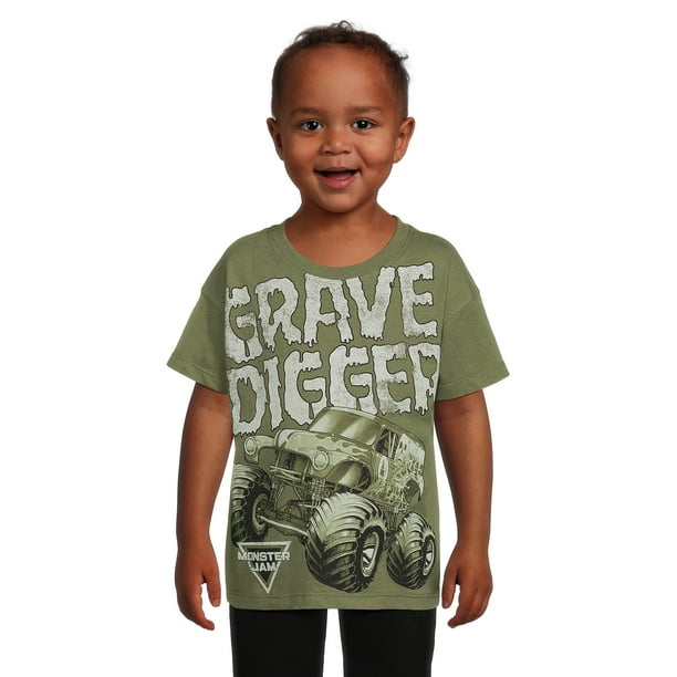 Monster Jam Toddler Boy Grave Digger Graphic Short Sleeve TShirt
