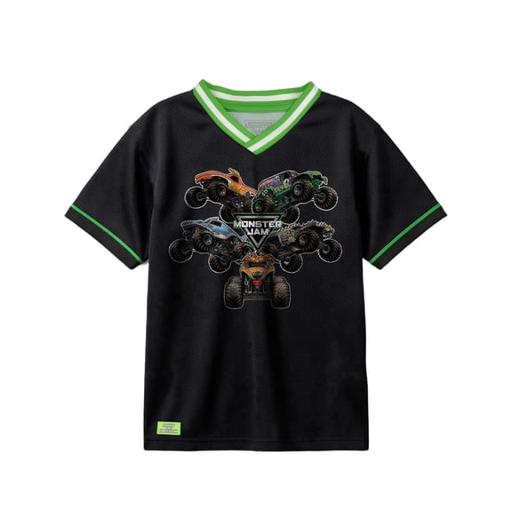 Monster Jam Toddler Boy Short Sleeve Jersey, Sizes 12 Months-5T