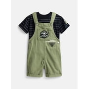 Monster Jam Toddler Boys T-Shirt and Cotton Shortalls Set, 2 Piece, Sizes 12M-5T