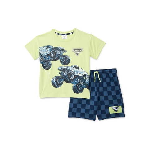 Monster Jam Baby and Toddler Boy Short Sleeve Graphic Tee and Shorts Set, 2 Piece, Sizes 12M-5T