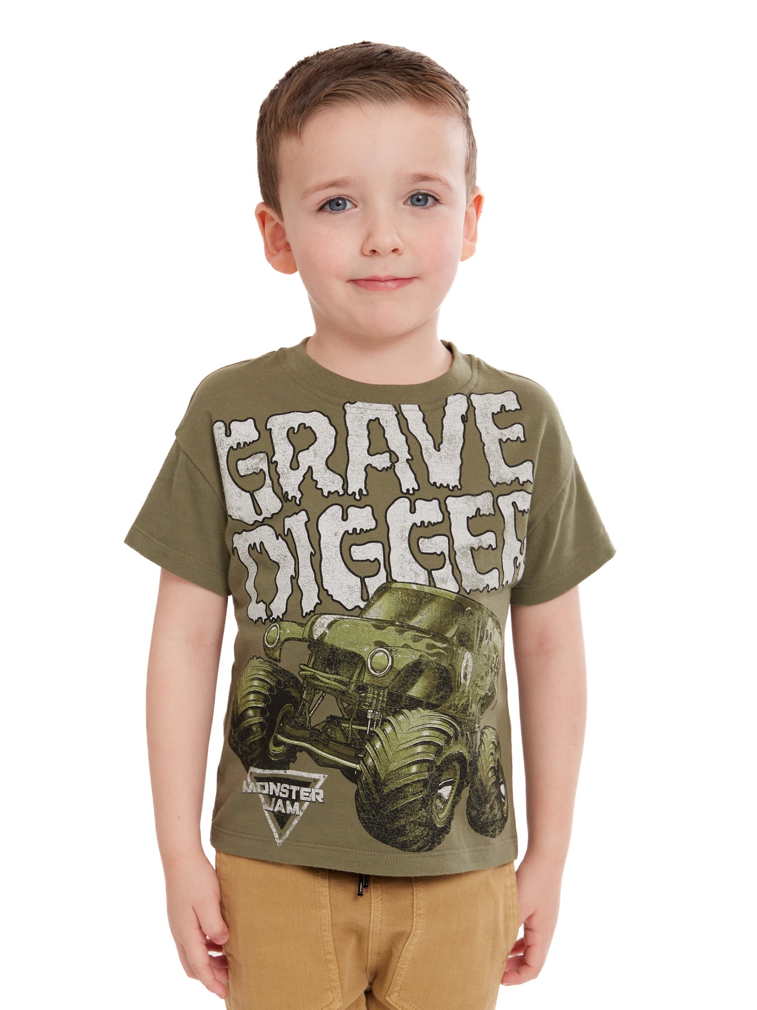 Monster Jam Toddler Boys Grave Digger Short Sleeve Crewneck TShirt