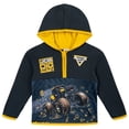 thumbnail image 1 of Monster Jam Toddler Boys' Half Zip Fleece Hooded Sweatshirt Digatron Grey Gold, 1 of 5