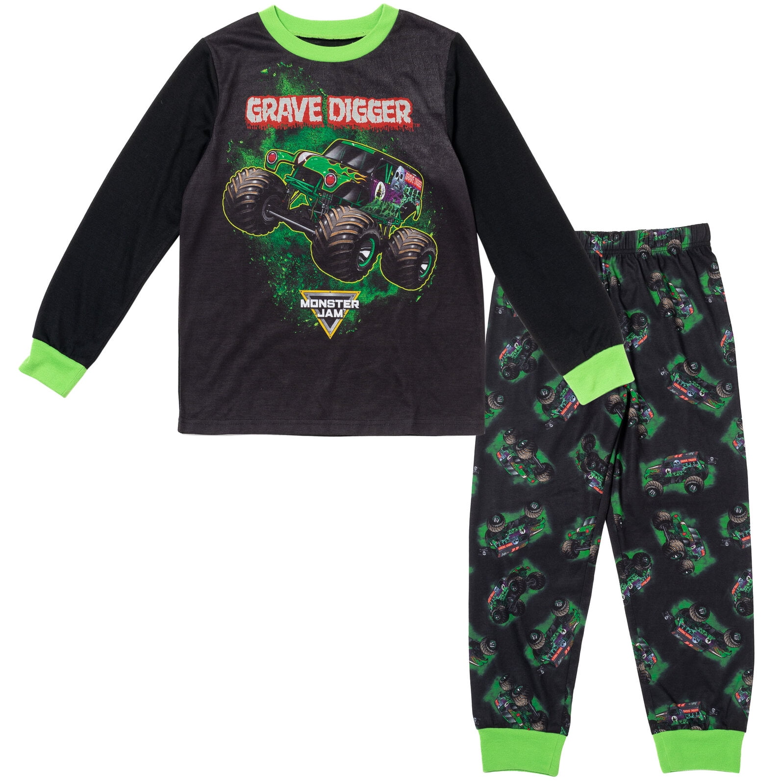 Monster Jam Toddler Boys Pajama Shirt & Pajama Pants Black 3T