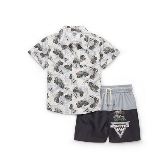 Character Toddler Boy Resort Shirt and Swim Trunk Set, 2-Piece, Sizes 12M - 5T