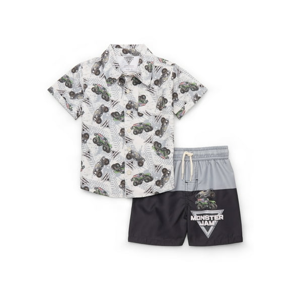 Character Toddler Boy Resort Shirt and Swim Trunk Set, 2-Piece, Sizes 12M - 5T