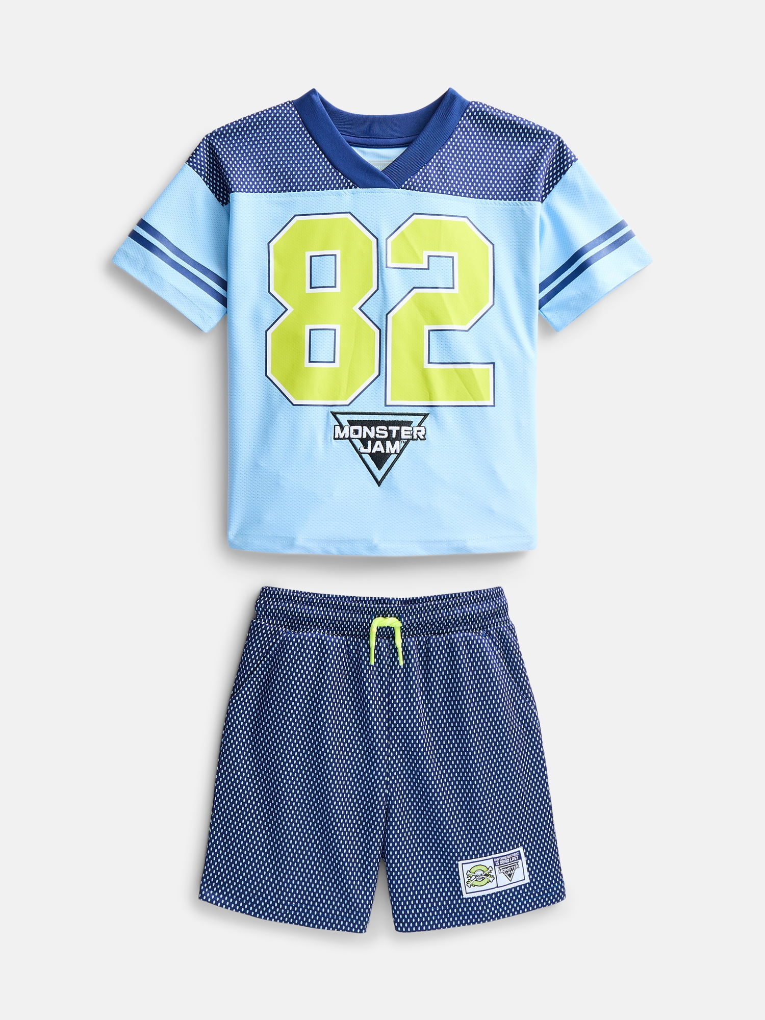 Monster Jam Toddler Boys Short Sleeve Football Tee and Shorts Set, 2 Piece, Sizes 12M-5T