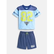 Monster Jam Toddler Boys Short Sleeve Football Tee and Shorts Set, 2 Piece, Sizes 12M-5T
