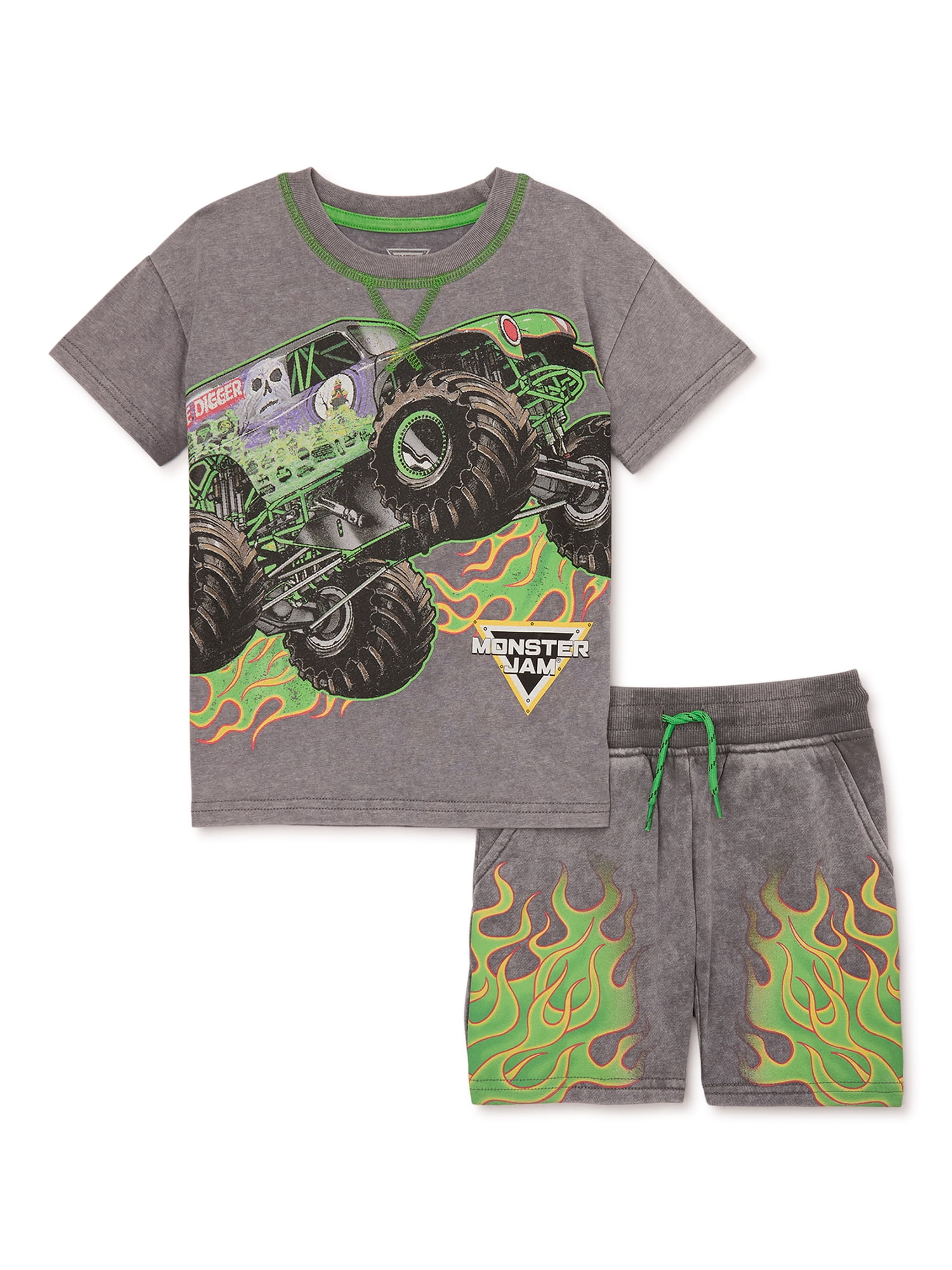 Monster Jam Toddler Boys Short Sleeve T-Shirt and Shorts Set, 2-Piece ...