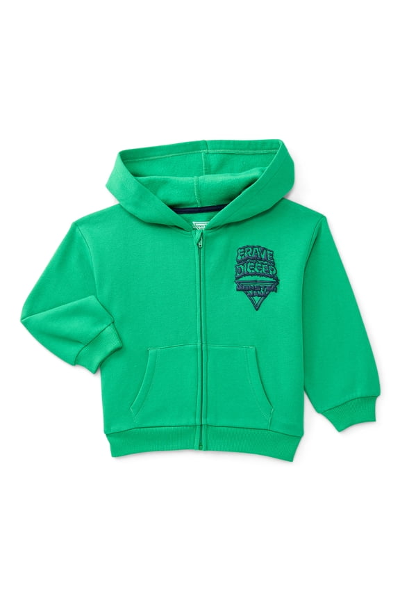 Monster Jam Toddler Boys Full Zip Graphic Hoodie, Sizes 12M-5T