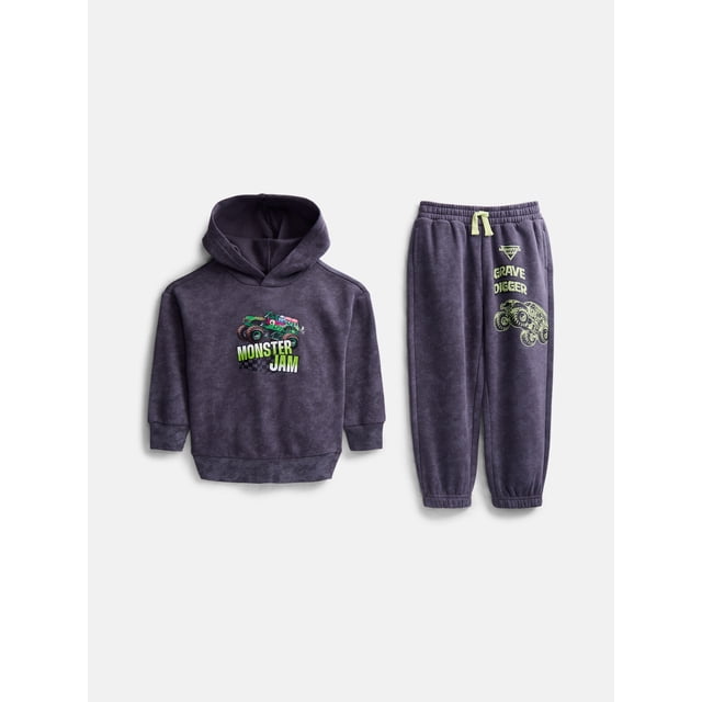 Monster Jam Toddler Boys Hoodie and Joggers, 2-Piece Outfit Set, Sizes 12M-5T