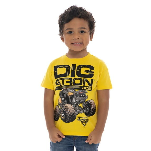 Monster Jam Toddlers’ Digatron Cotton Graphic Tee with Short Sleeves, Sizes 12M-5T