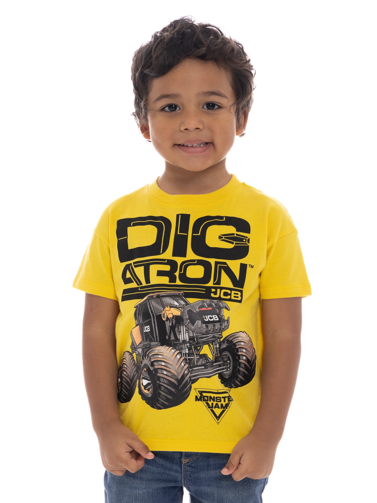 Monster Jam Toddlers’ Digatron Cotton Graphic Tee with Short Sleeves, Sizes 12M-5T