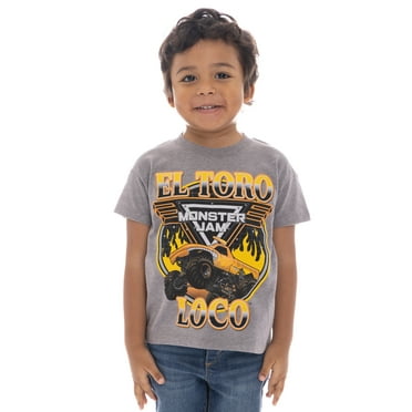 Monster Jam Toddlers’ El Torro Cotton Graphic Tee with Short Sleeves, Sizes 12M-5T